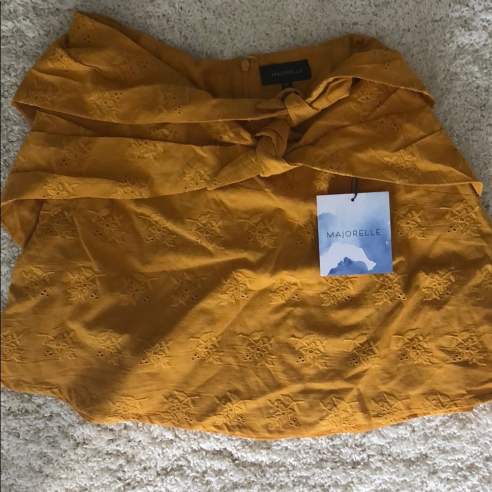 Majorelle yellow wrap skirt WITH TAGS